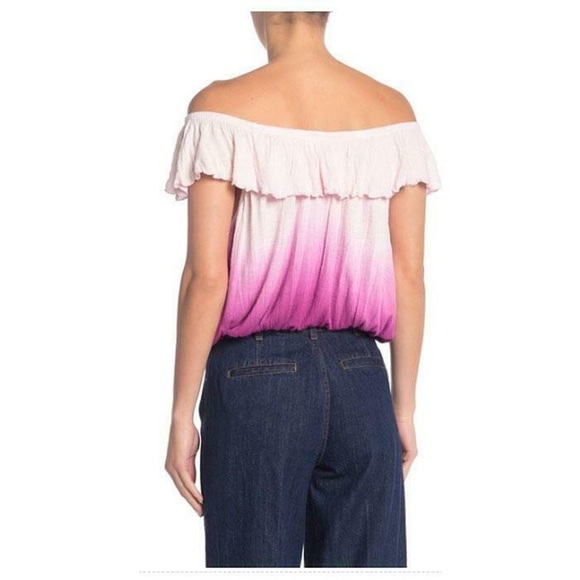 Free People Pink Cora Lee Off the Shoulder Top SM - Picture 2 of 3